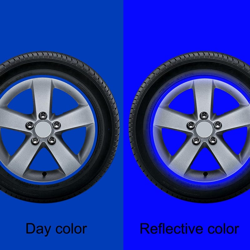 Leasinder 16pcs 17-19'' Reflective Wheel Rim Stripe Decal Sticker for Motorcycle Wheels Car Cycling Bike Bicycle Night Safety Decoration Stripe Universal Reflective Rim Stickers (Style 1 Blue) - Image 4